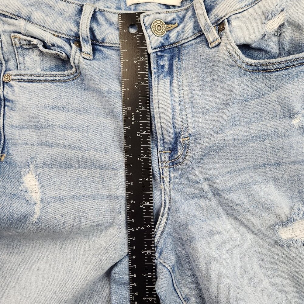 Hidden Nori Wide Leg Stretch Jean Womens Size 24 High Rise Destructed Light Blue - Picture 7 of 9